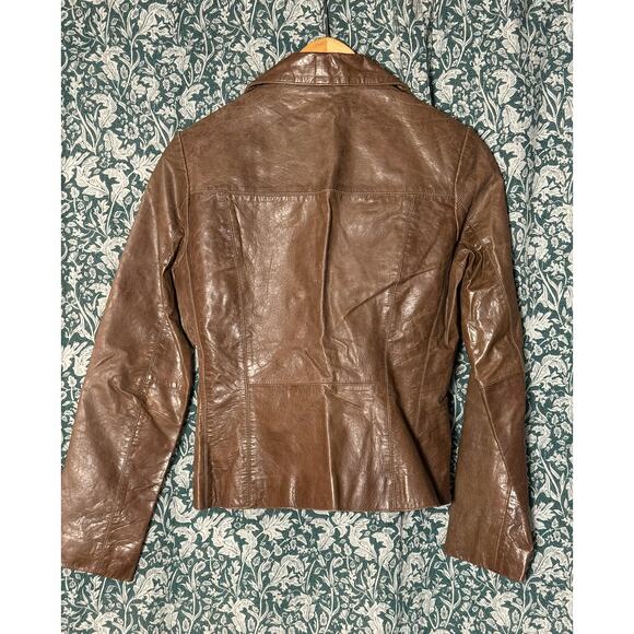 Vintage Brown Wilsons Leather 100% Leather Women's Fitted Maxima 1990s Y2K 1970s - Picture 8 of 16